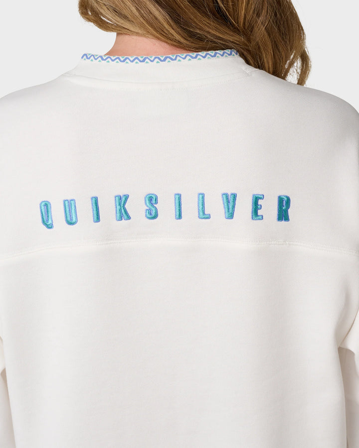 Quiksilver Women's Shallow Waters Henley Sweatshirt - White - Sun Diego Boardshop