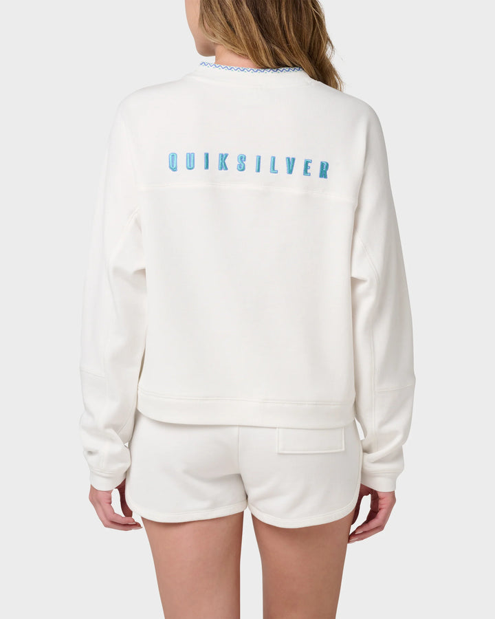 Quiksilver Women's Shallow Waters Henley Sweatshirt - White - Sun Diego Boardshop