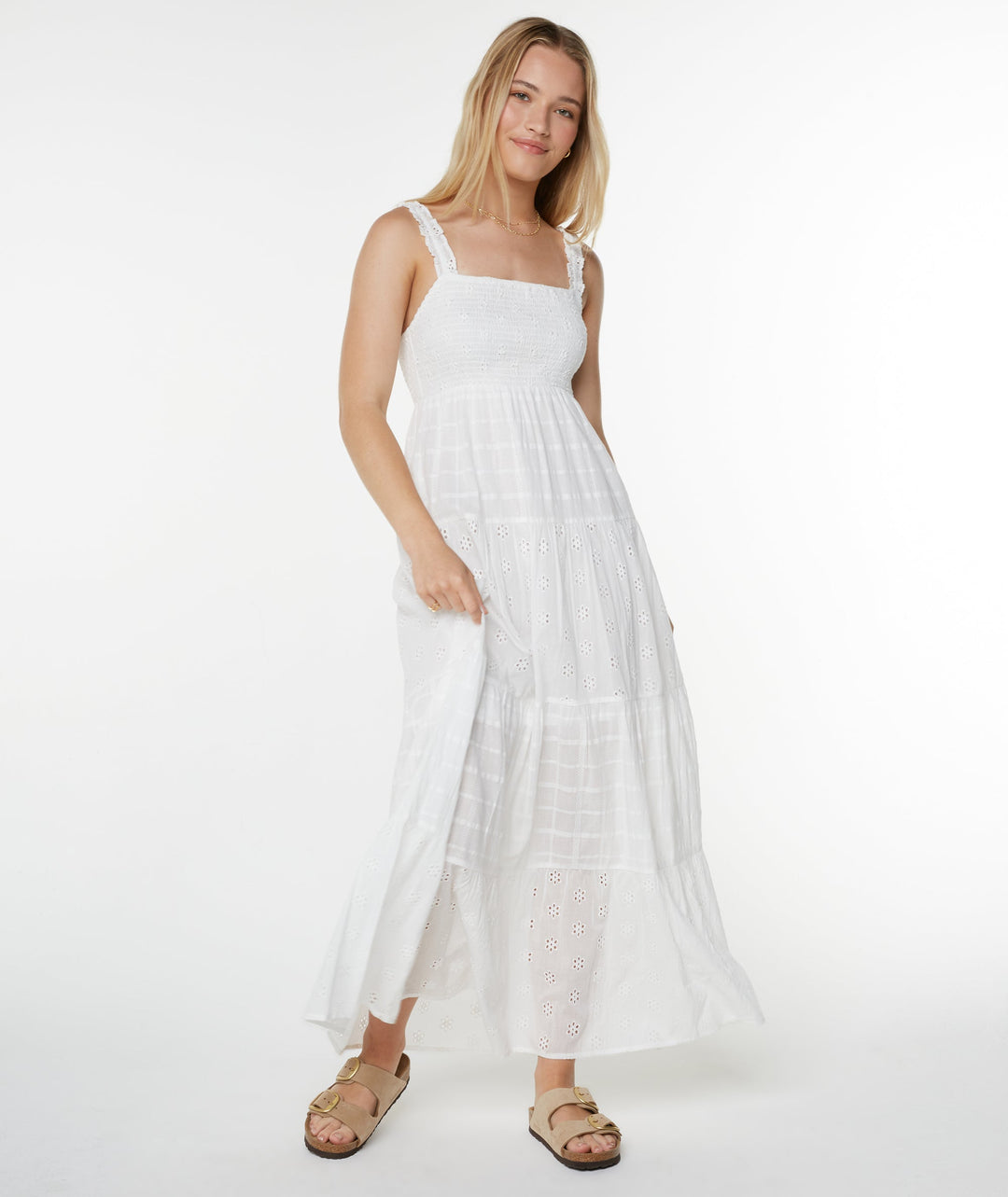 Roxy Women's Lily Bloom Maxi Dress - Snow White Solid - Sun Diego Boardshop