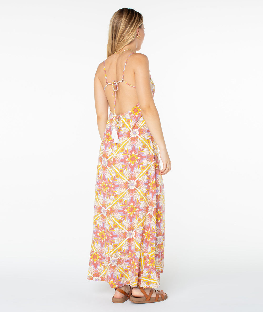 Roxy Lost Paradise Maxi Dress - Aragon Mirissa Beach Tile Print - Sun Diego Boardshop