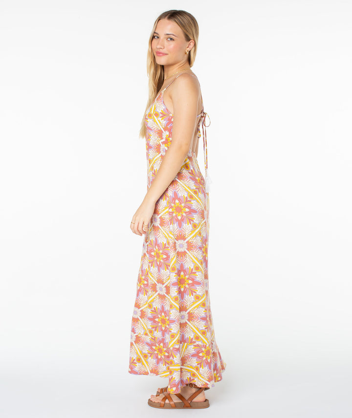 Roxy Lost Paradise Maxi Dress - Aragon Mirissa Beach Tile Print - Sun Diego Boardshop