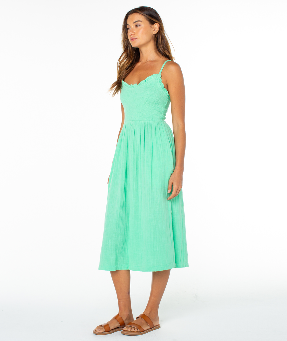 Roxy Women's Downriver Midi Dress - Spring Bud Solid - Sun Diego Boardshop