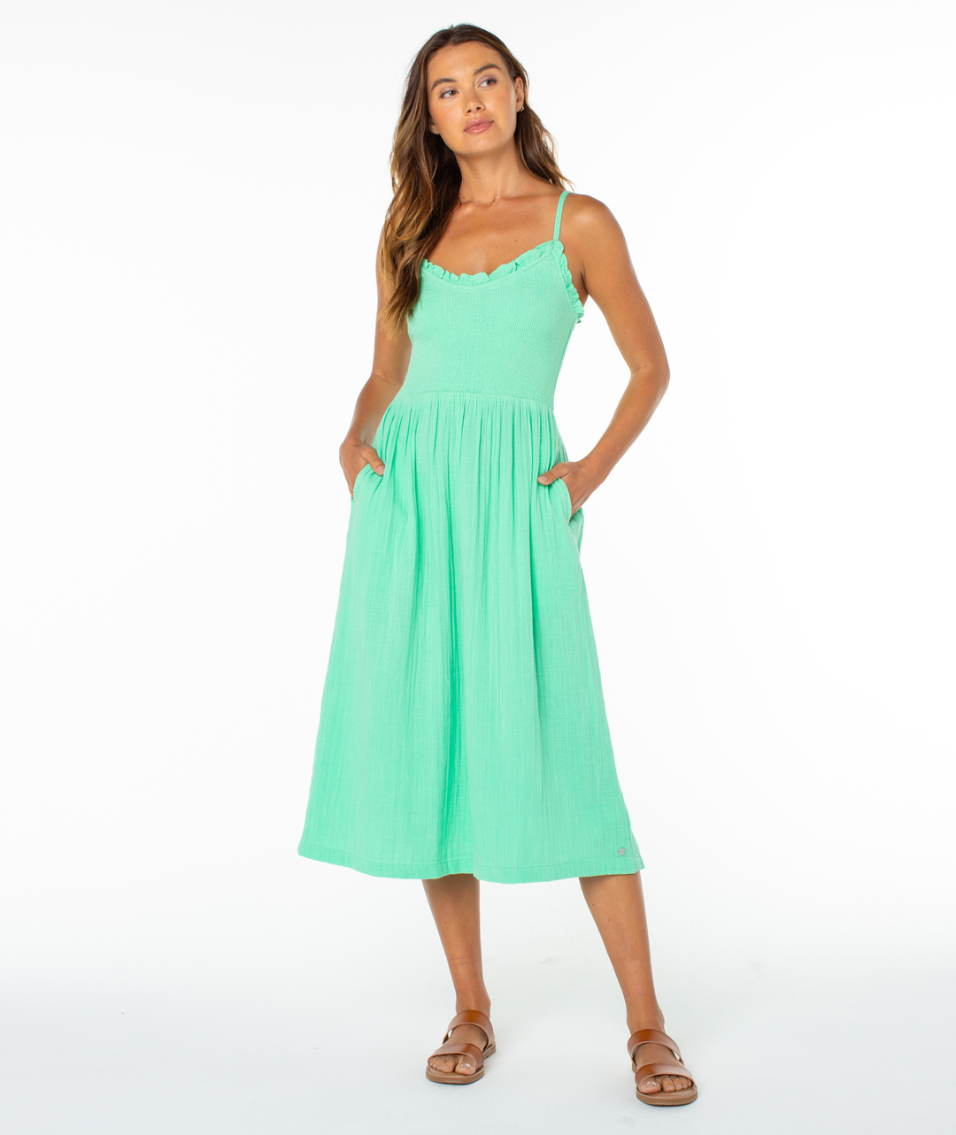 Roxy Women's Downriver Midi Dress - Spring Bud Solid - Sun Diego Boardshop