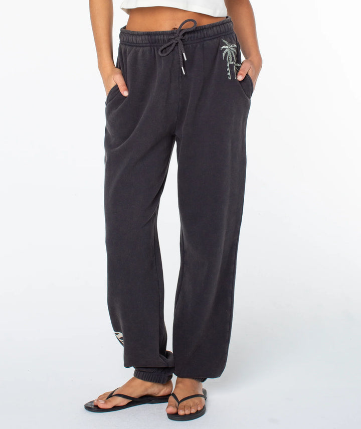 Roxy Women's Maile Pant - Phantom Palm Tree Resort - Sun Diego Boardshop