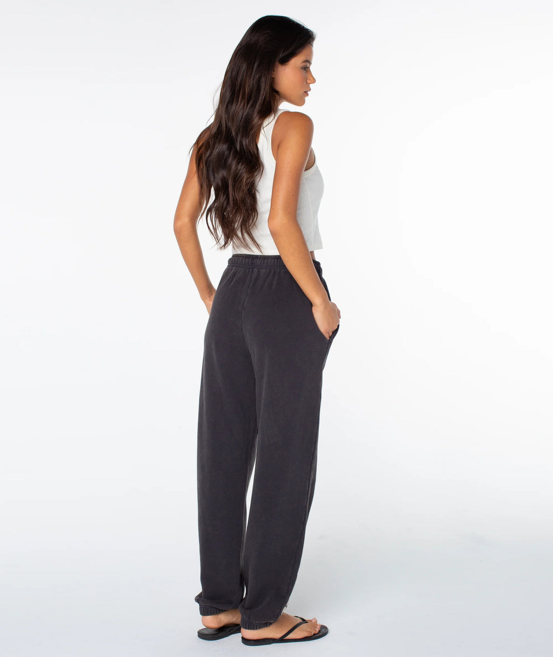 Roxy Women's Maile Pant - Phantom Palm Tree Resort - Sun Diego Boardshop