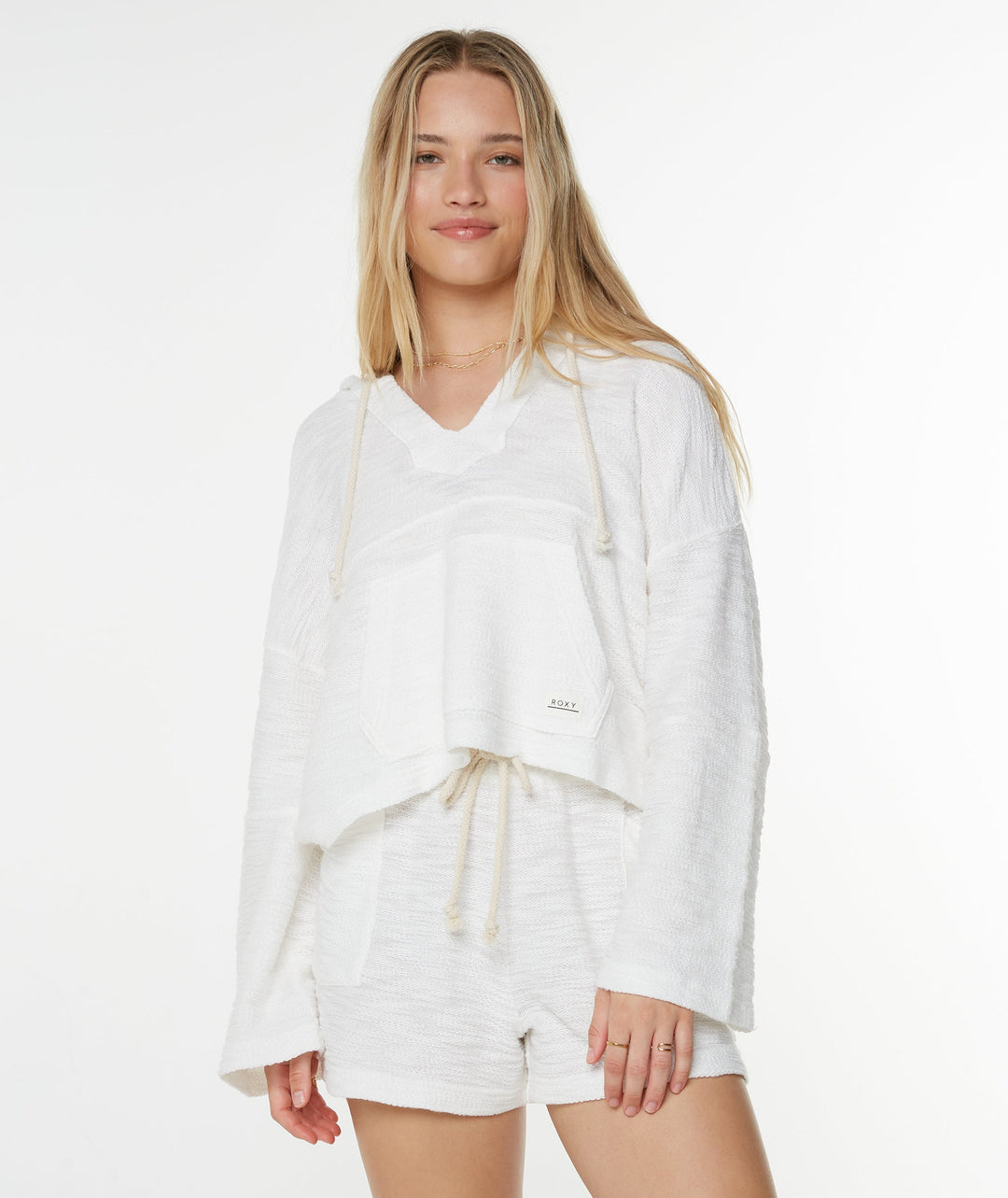 Roxy Women's Rich Coast Poncho - Snow White Solid - Sun Diego Boardshop