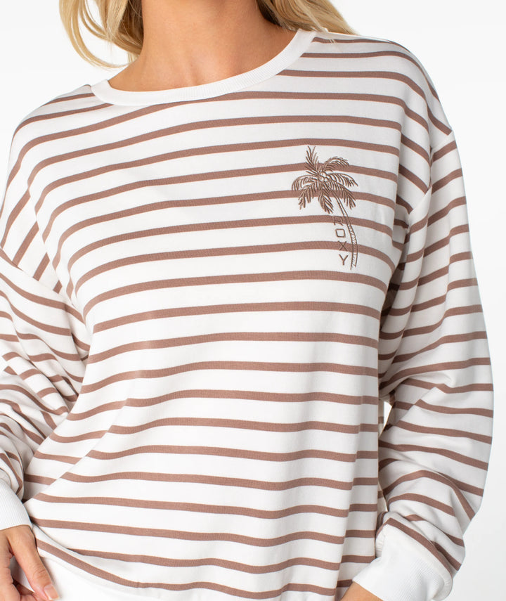 Roxy Women's Surfing By Moonlight Stripe Top - Coconut Milk Jailbird Stripe - Sun Diego Boardshop