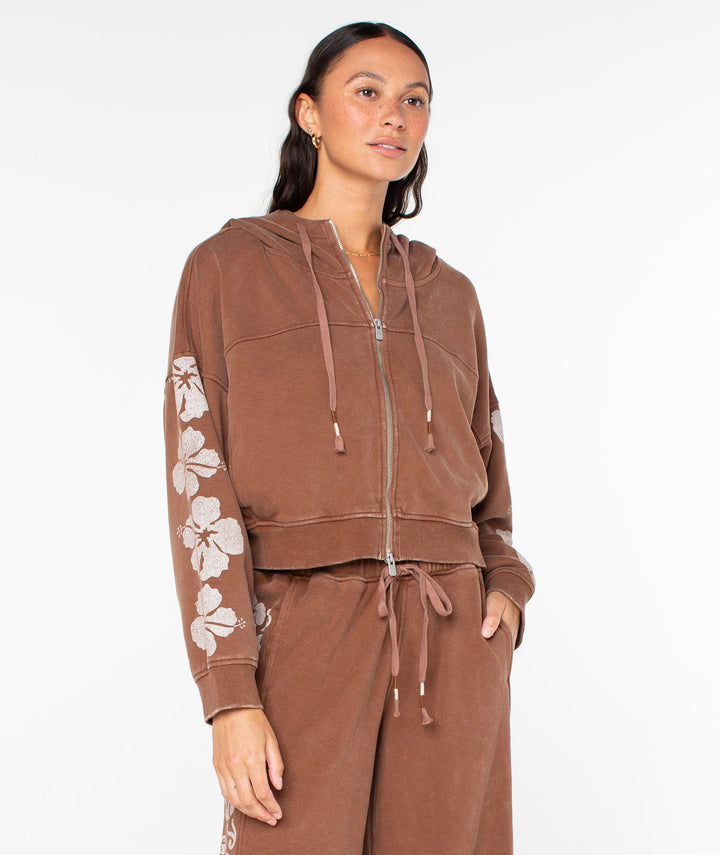 Roxy Fringing Reefs Hoodie - Tiramisu Fringing Reefs