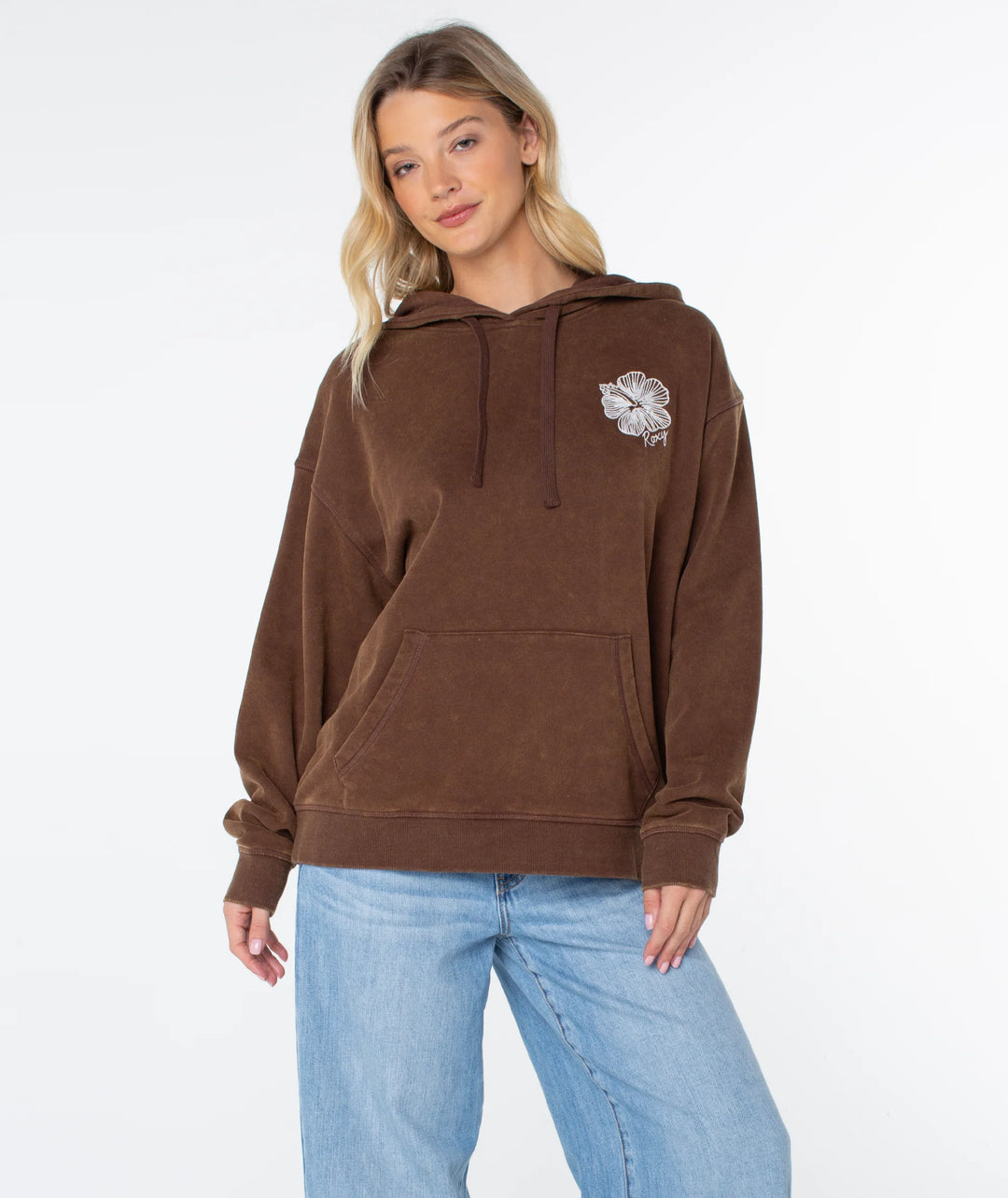 Roxy Women's Wailea Hoodie - Chestnut Stitched Hibiscus - Sun Diego Boardshop