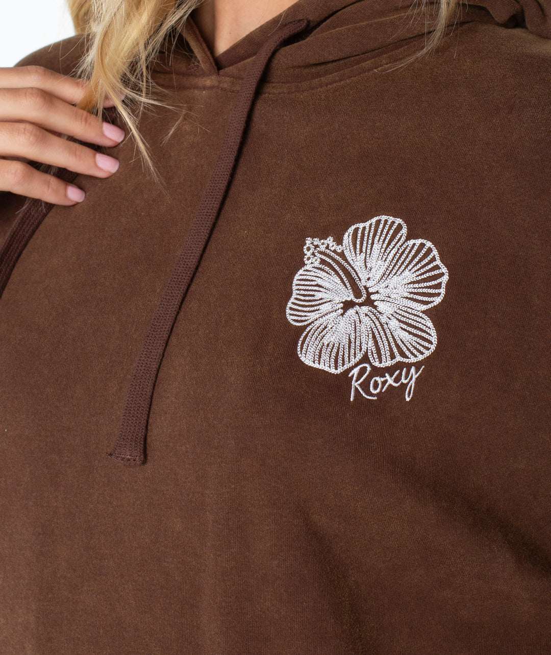 Roxy Women's Wailea Hoodie - Chestnut Stitched Hibiscus - Sun Diego Boardshop