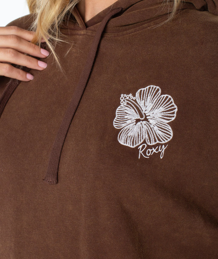 Roxy Women's Wailea Hoodie - Chestnut Stitched Hibiscus - Sun Diego Boardshop