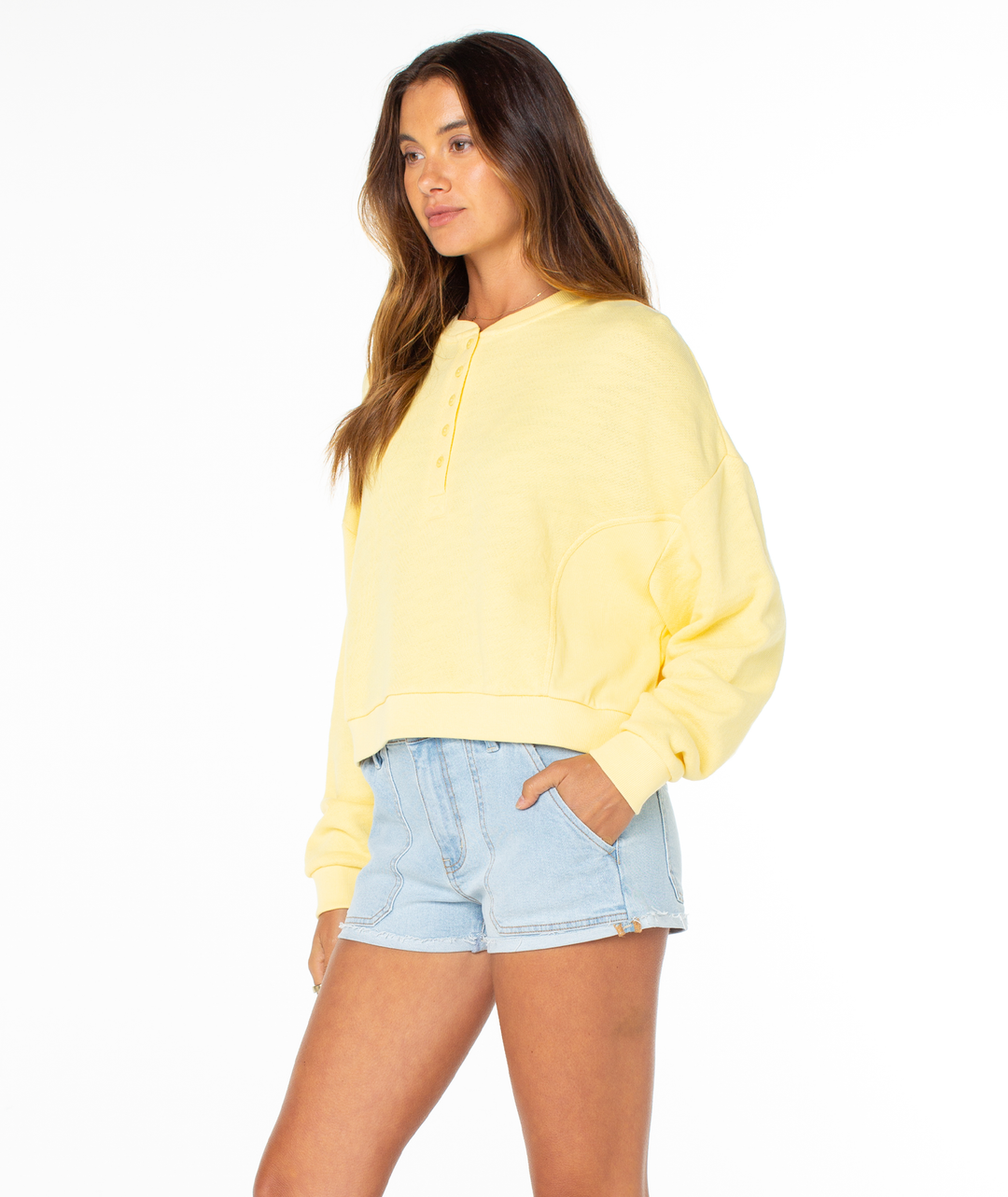 Roxy Women's Overcast Sweatshirt - Popcorn Solid - Sun Diego Boardshop