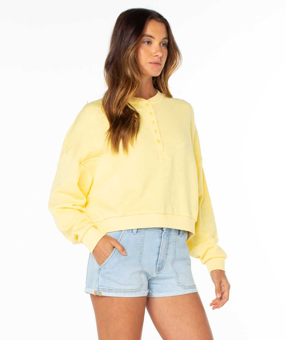 Roxy Women's Overcast Sweatshirt - Popcorn Solid - Sun Diego Boardshop