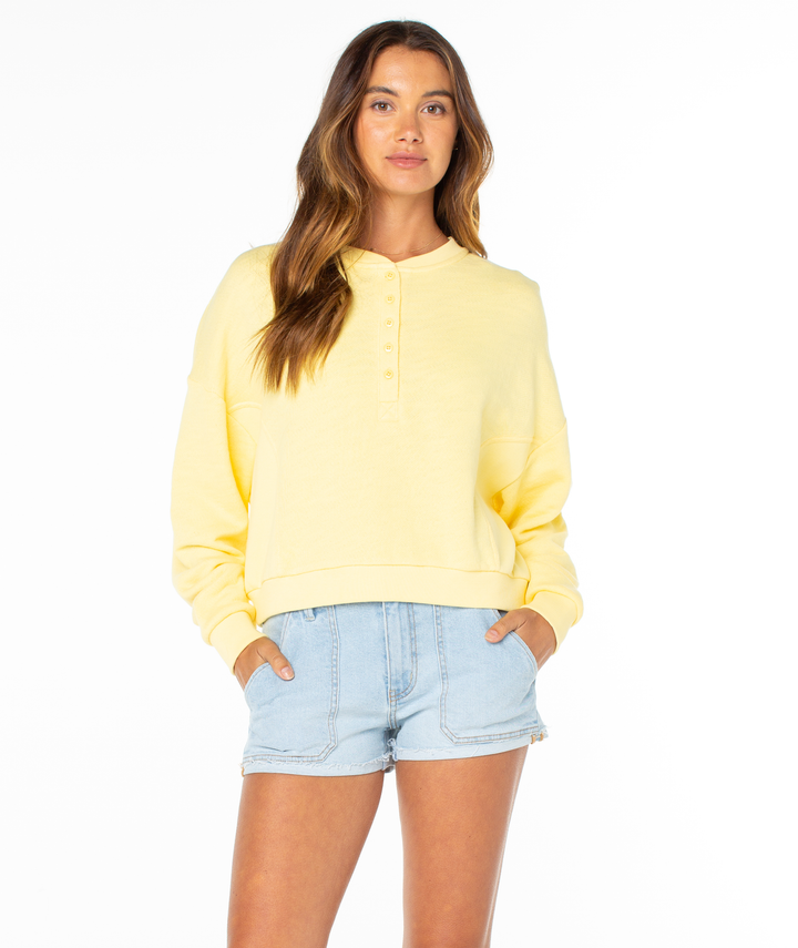 Roxy Women's Overcast Sweatshirt - Popcorn Solid - Sun Diego Boardshop