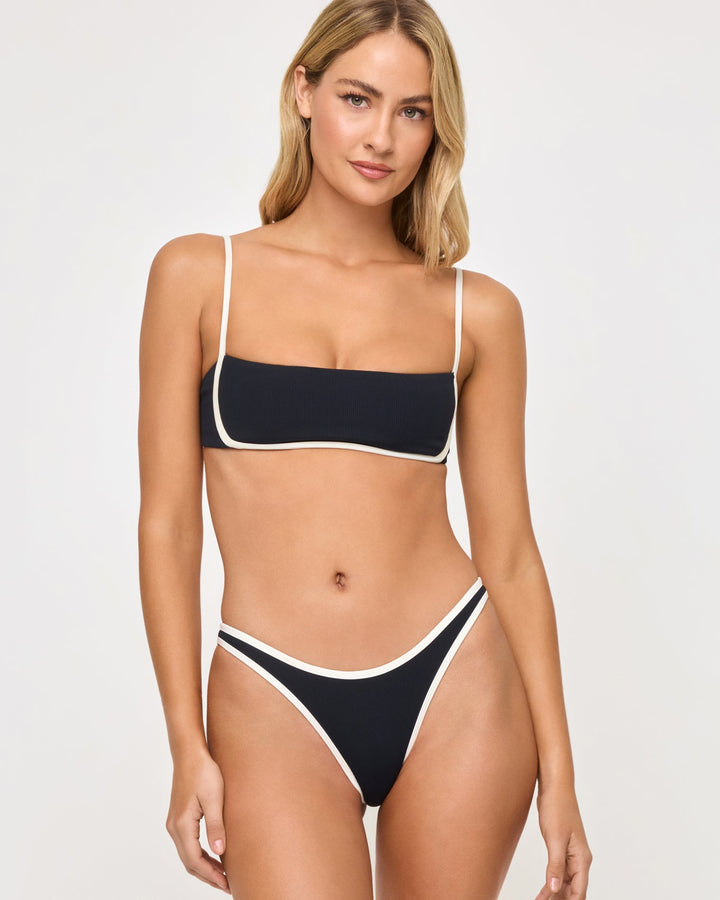 L Space Elle Bikini Bottom - Black/Cream - Sun Diego Boardshop