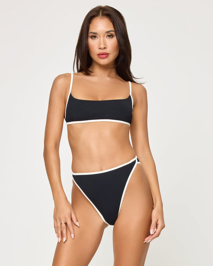 L Space Kourt Bikini Top - Black/Cream - Sun Diego Boardshop