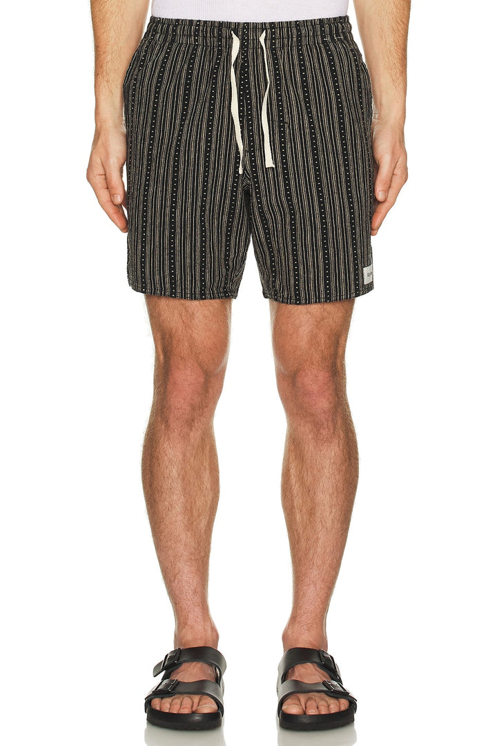 Rhythm Jacquard Linen Jam Shorts - Black - Sun Diego Boardshop