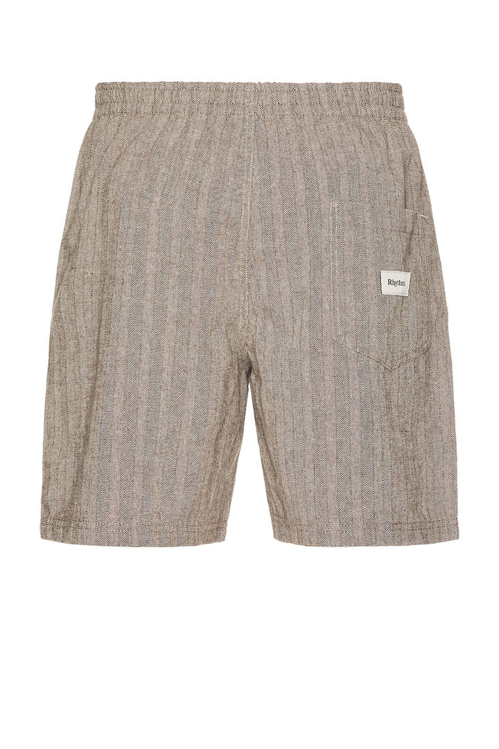 Rhythm Linen Stripe Fatigue Jam Shorts - Brown - Sun Diego Boardshop