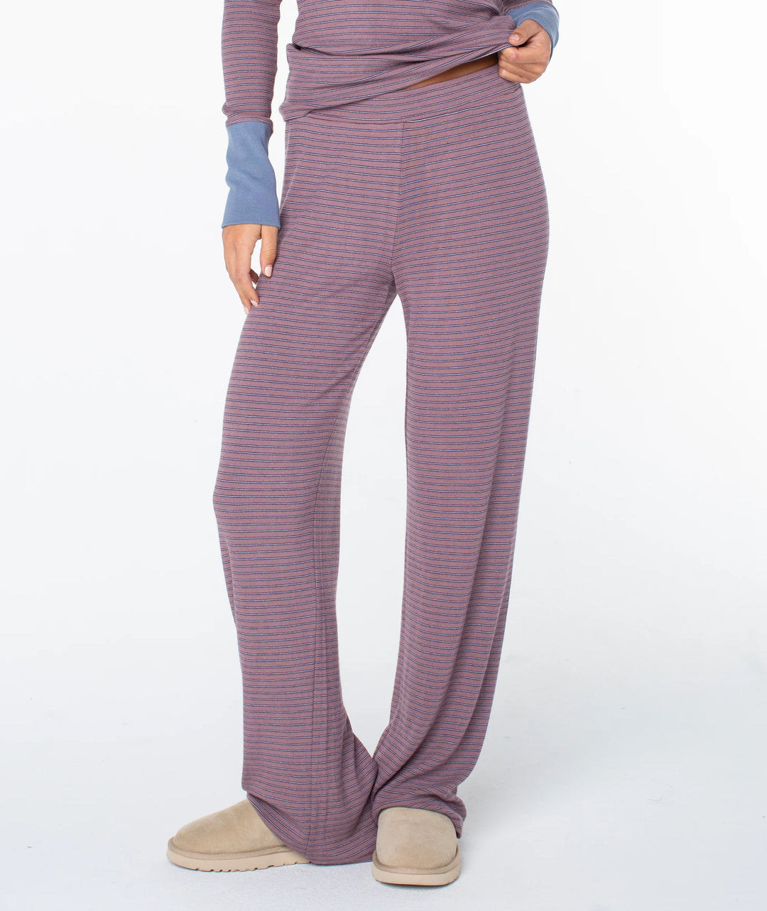 Roxy Women's Summer Fling Rib Pant 2 - Twilight Mauve Pinstripe - Sun Diego Boardshop
