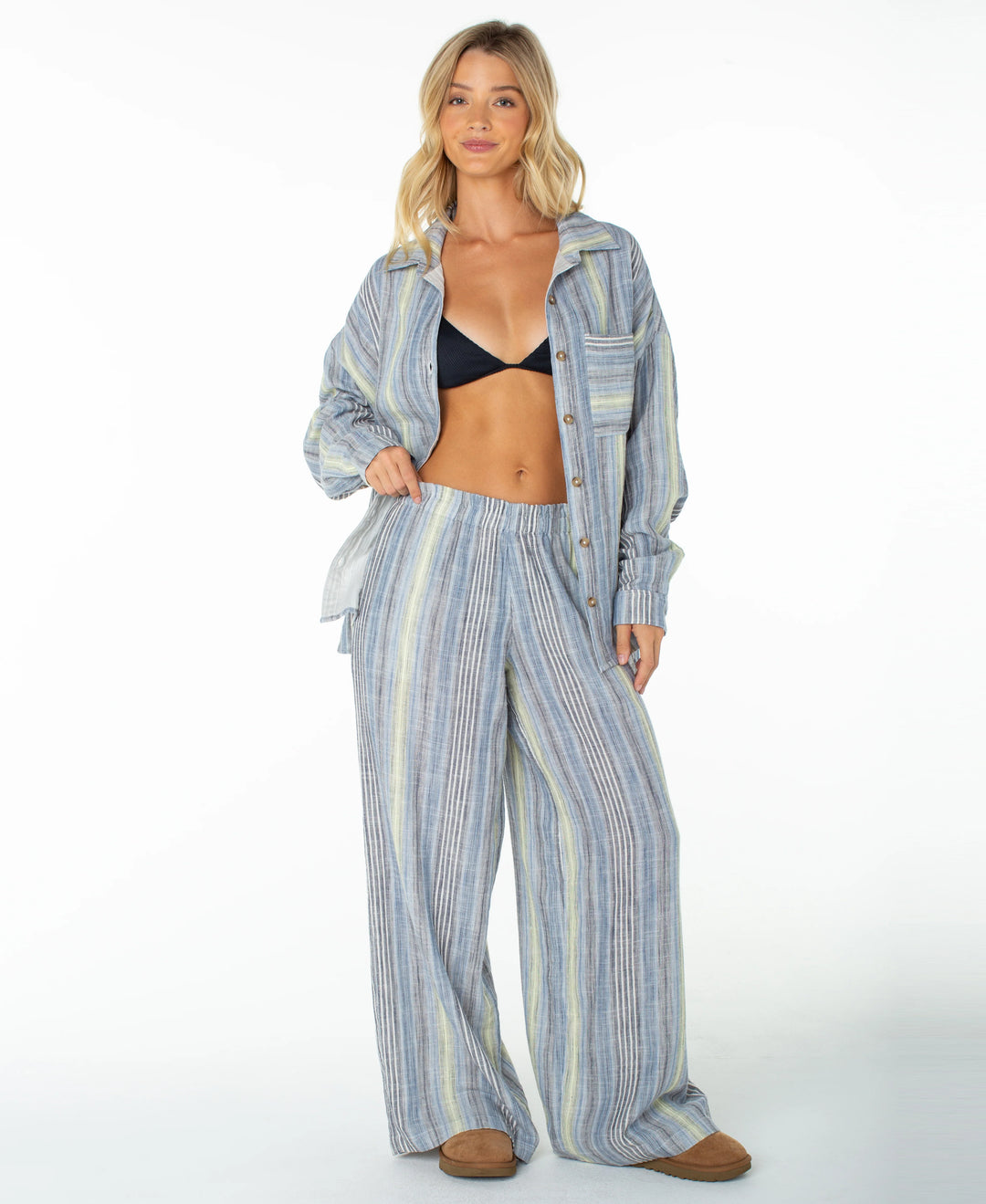 Roxy Women's Offshore Pant - Mood Indigo Coastline Stripe - Sun Diego Boardshop