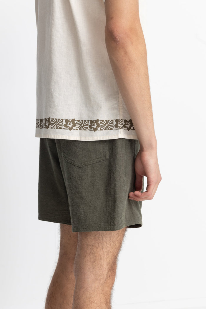 Rhythm Textured Linen Jam - OLIVE - Sun Diego Boardshop