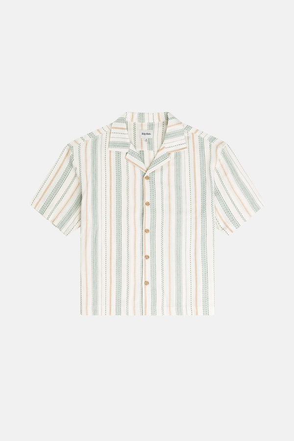 Rhythm Relaxed Stripe Short Sleeve Shirt - Olive - Sun Diego Boardshop