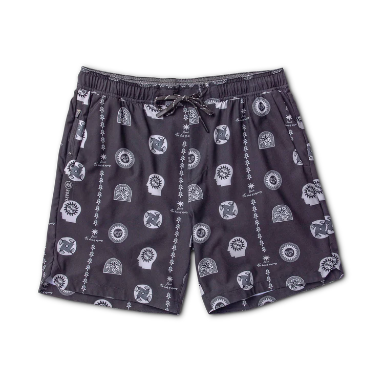 Roark Men's Serrano 7" Active Stretch Shorts - Black Print - Sun Diego Boardshop