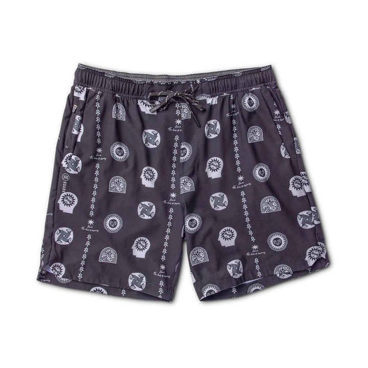 Roark Men's Serrano 7" Active Stretch Shorts - Black Print - Sun Diego Boardshop
