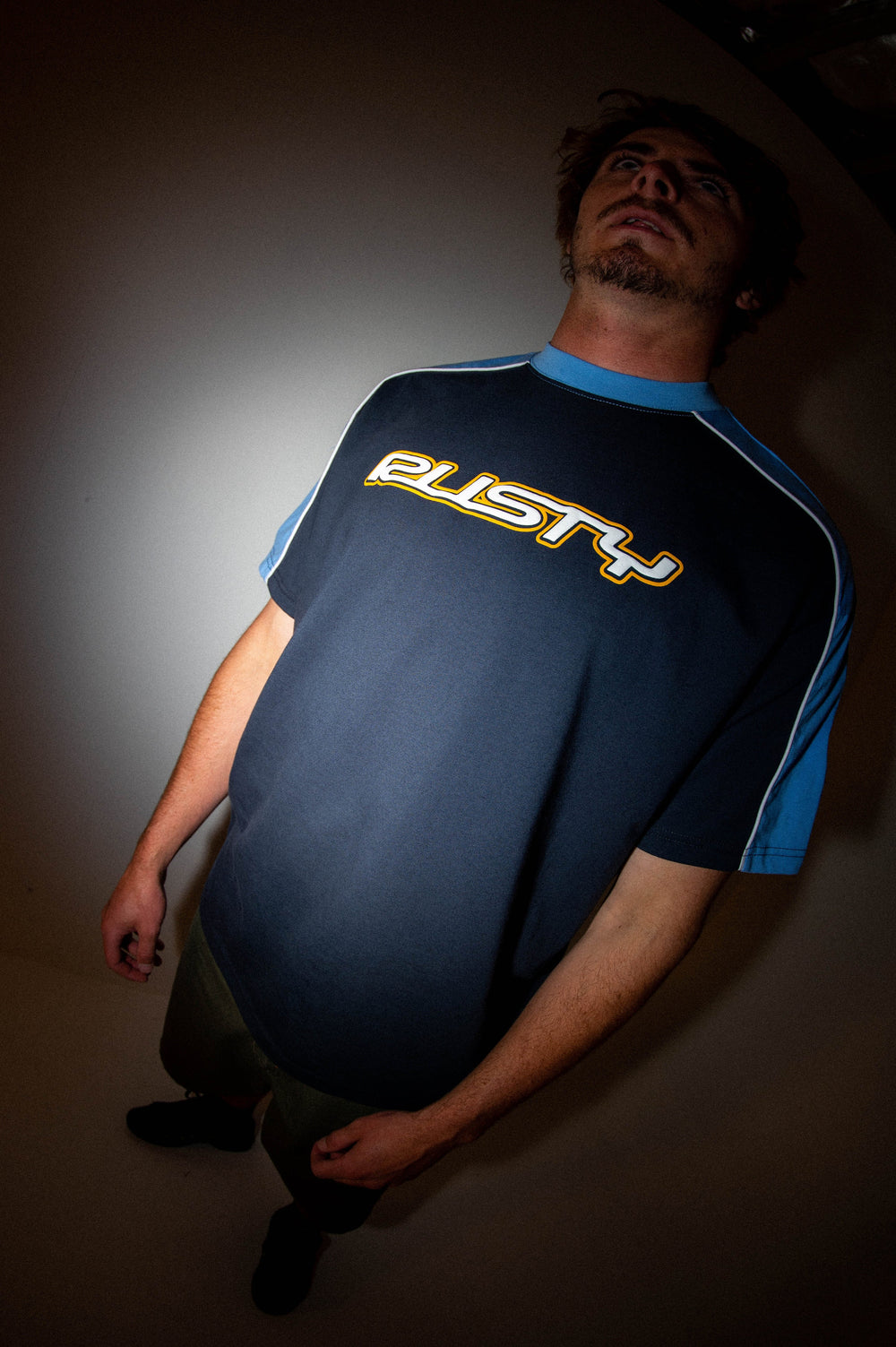 Rusty Straight Shooter Short Sleeve Tee - Navy Blue - Sun Diego Boardshop