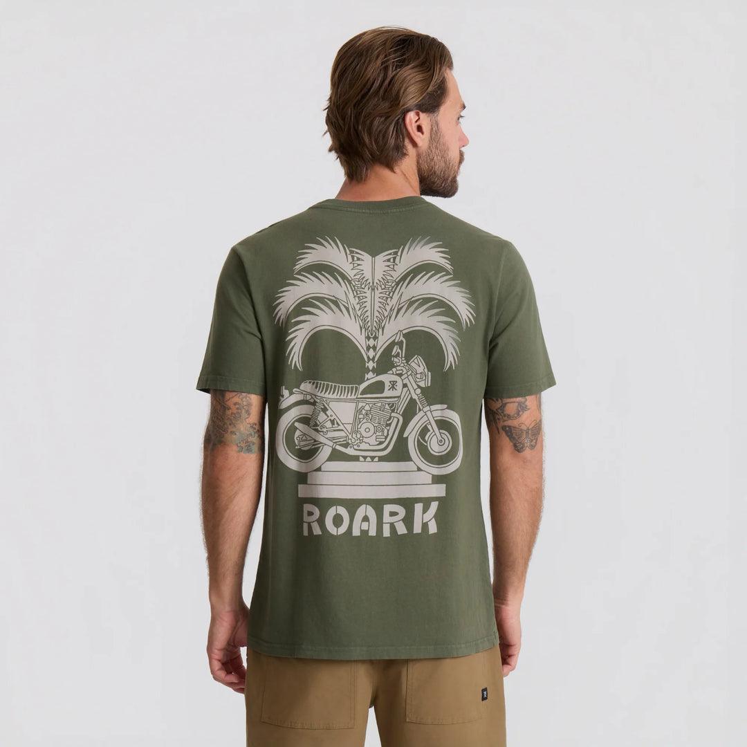 Roark Men's Moto Palm Premium Tee - Military - Sun Diego Boardshop