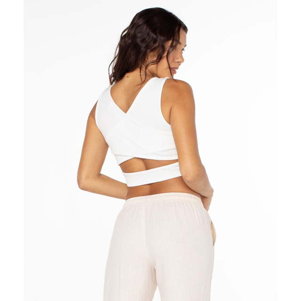 Roxy GOOD KEEPSAKE CROPPED TANK TOP - SNOW WHITE - Sun Diego Boardshop