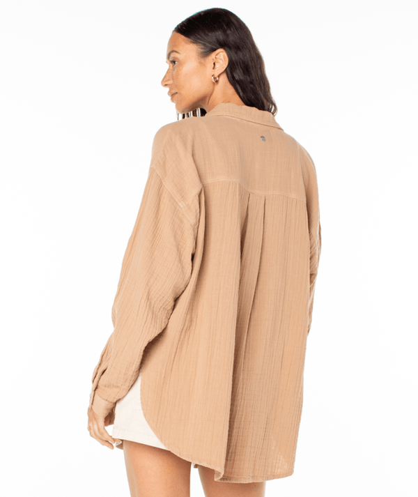 Roxy Morning Time Long Sleeve Top - PRALINE - Sun Diego Boardshop