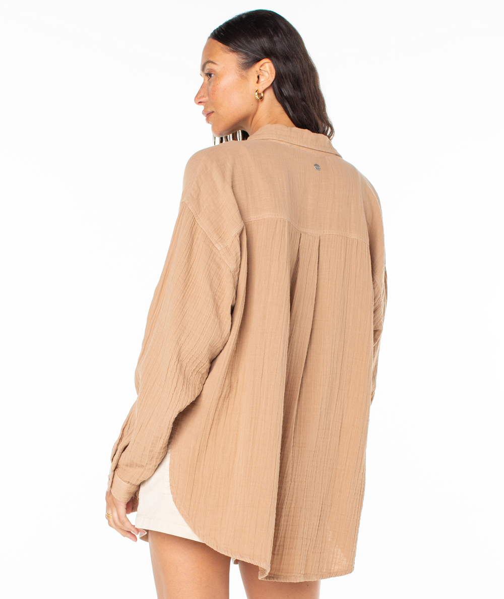 Roxy Morning Time Button Up - Praline - Sun Diego Boardshop