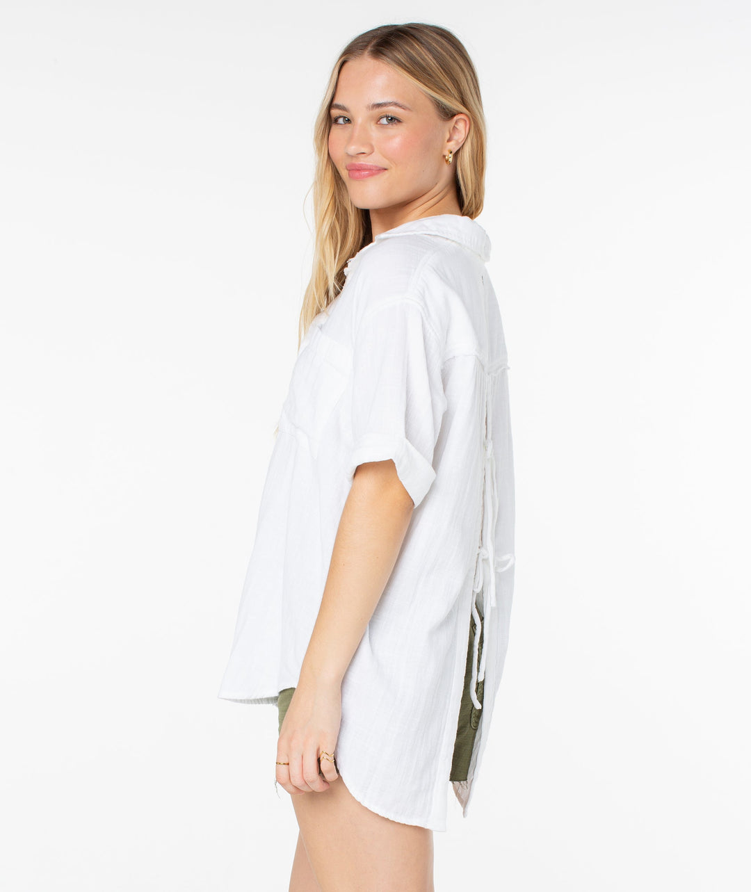 Roxy Maile Tie Shirt - Snow White - Sun Diego Boardshop