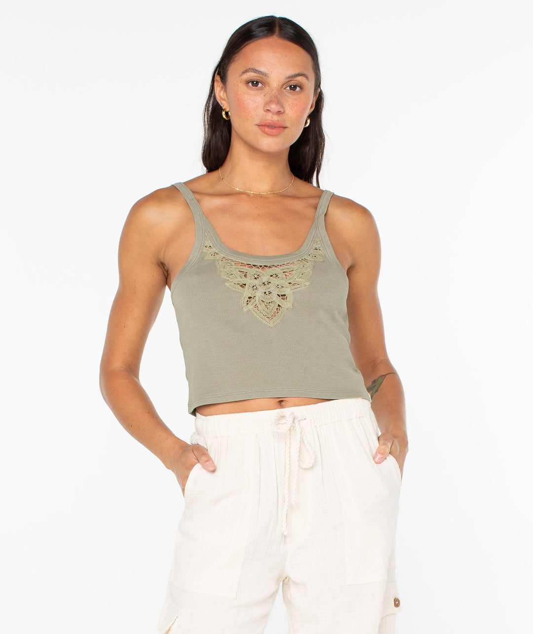 Roxy Women's Wanderlust Tank - Vetiver Solid - Sun Diego Boardshop