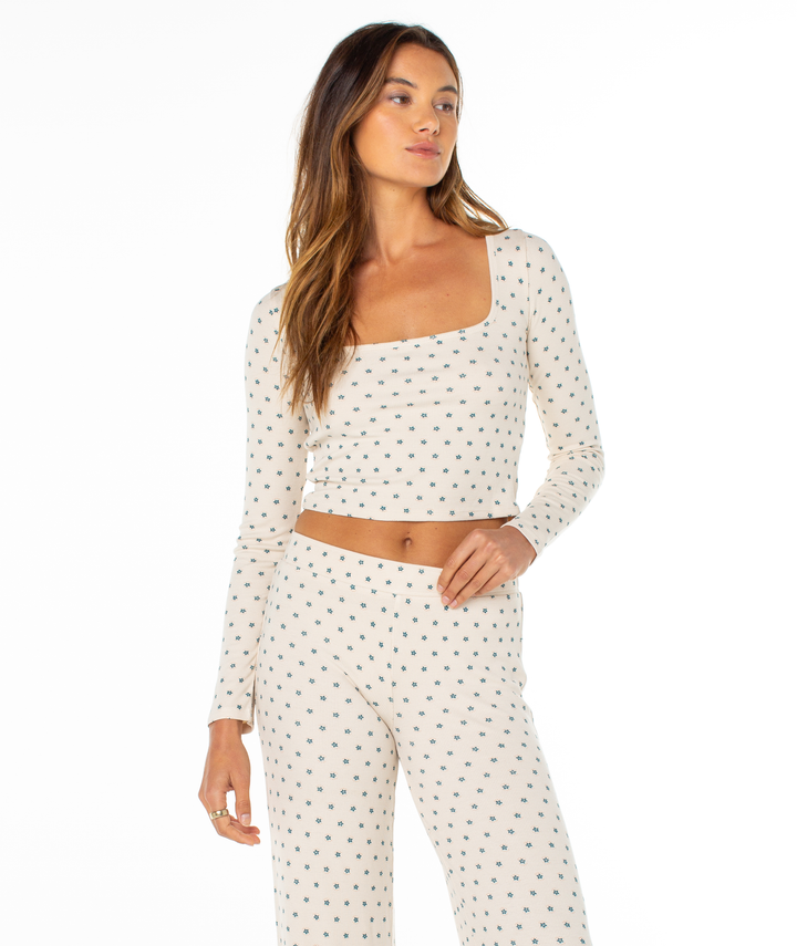 Roxy Feelin Cozy Top - Parchment Solid
