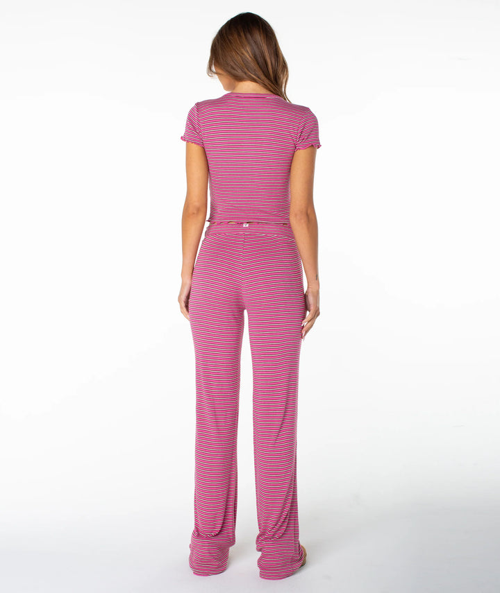 Roxy Women's Poolside Crop Tee - Ibis Rose Rewind Stripe - Sun Diego Boardshop