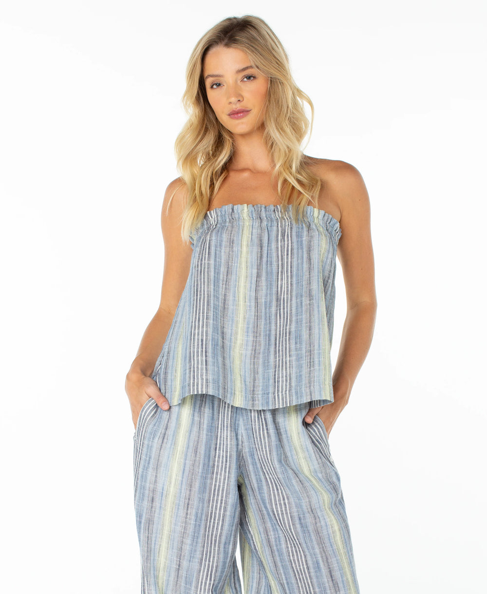 Roxy Women's Offshore Top - Mood Indigo Coastline Stripe - Sun Diego Boardshop