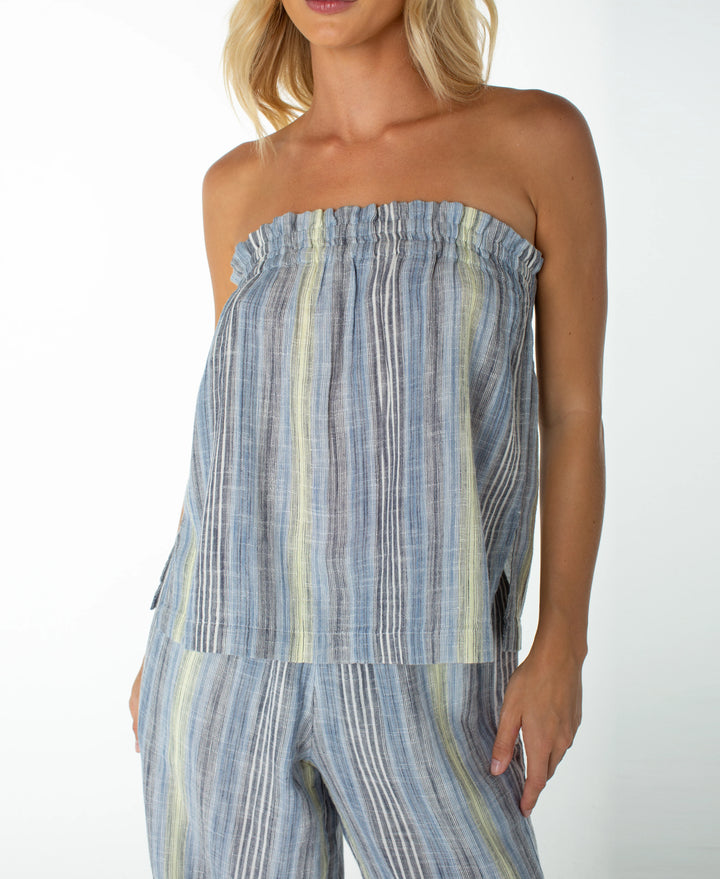 Roxy Women's Offshore Top - Mood Indigo Coastline Stripe - Sun Diego Boardshop