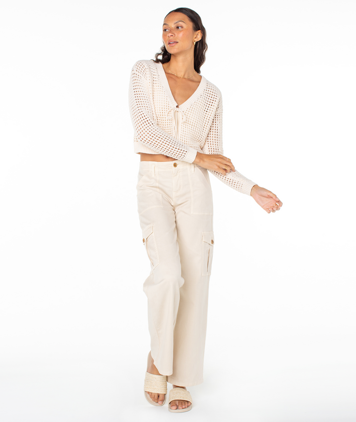 Roxy Ivy Cardigan Sweater - Parchment Pink Champagne Marl - Sun Diego Boardshop