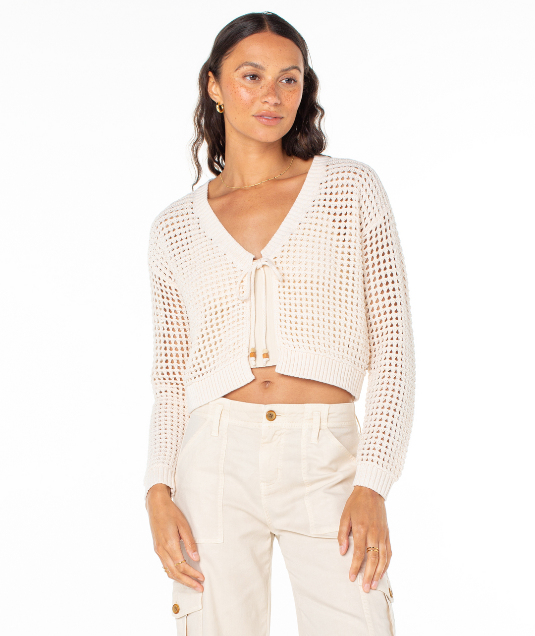 Roxy Ivy Cardigan Sweater - Parchment Pink Champagne Marl - Sun Diego Boardshop