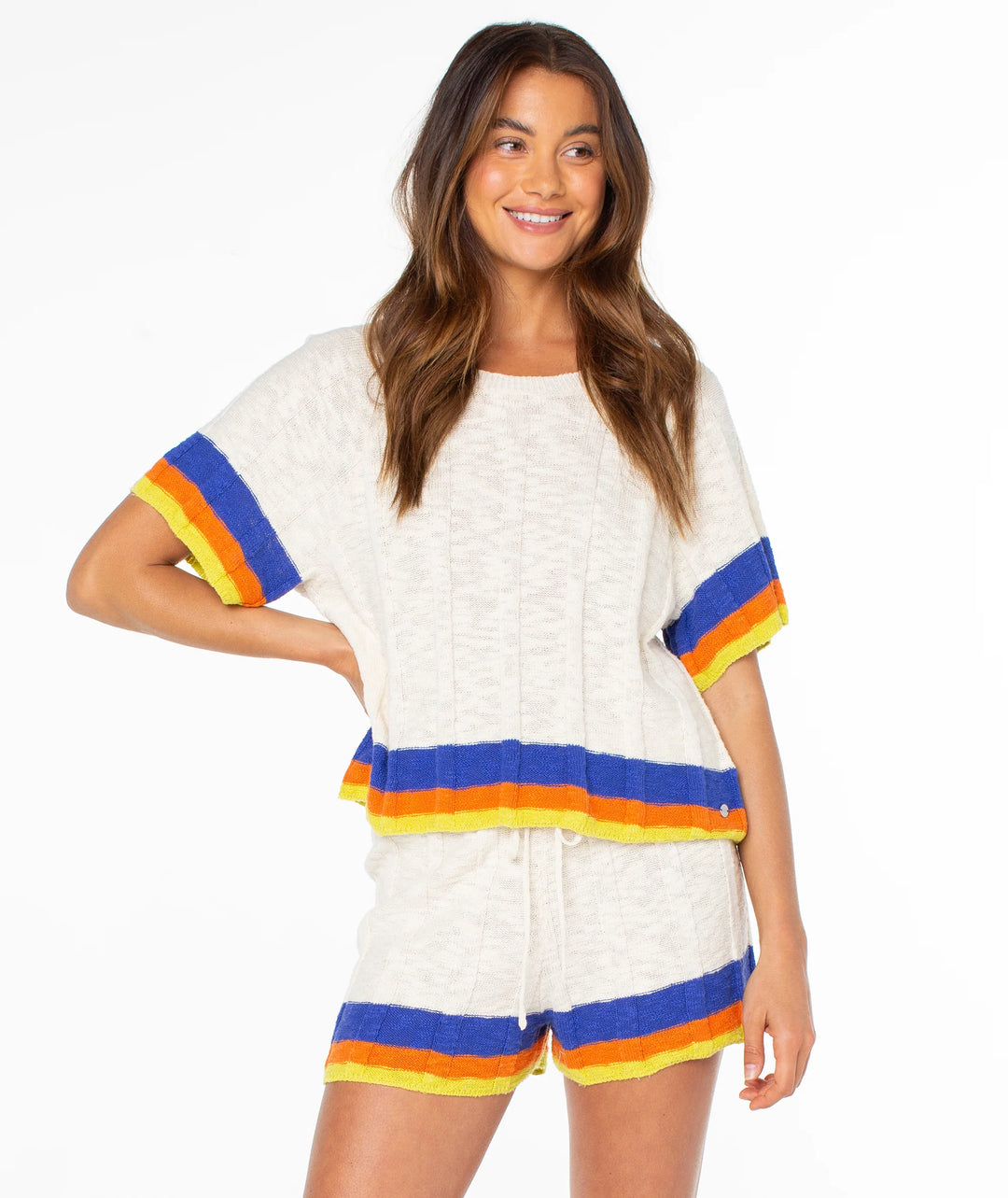 Roxy Cabana Club Tee Stripe Top - Dew - Sun Diego Boardshop