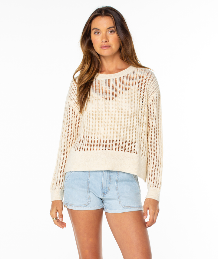 Roxy Flipside Sweater - Parchment Solid