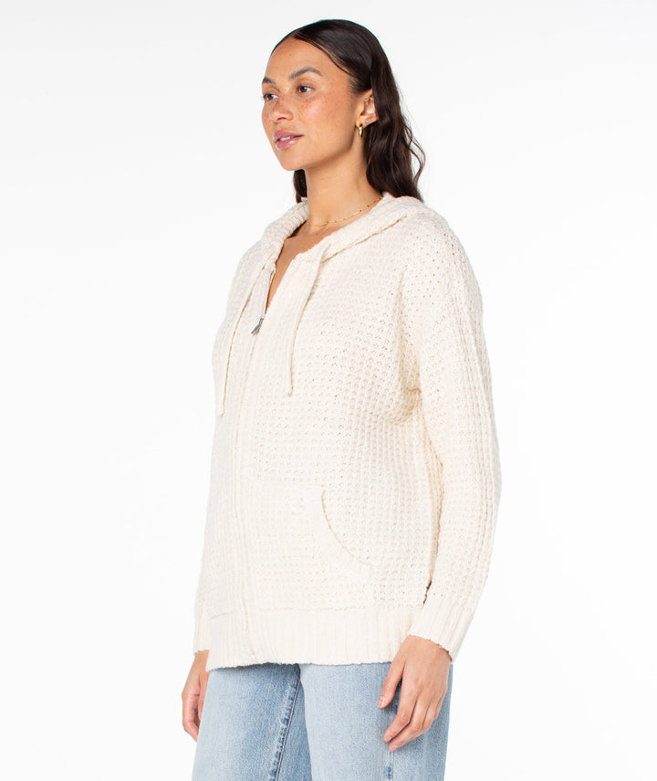 Roxy Glassy Mornings Zip-Up - Parchment Solid