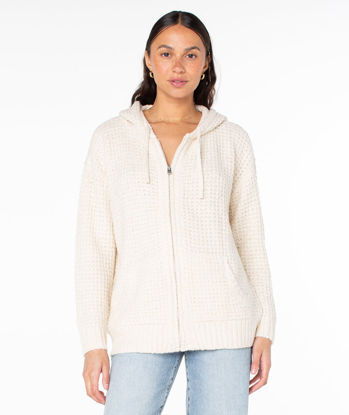 Roxy Glassy Mornings Zip-Up - Parchment Solid