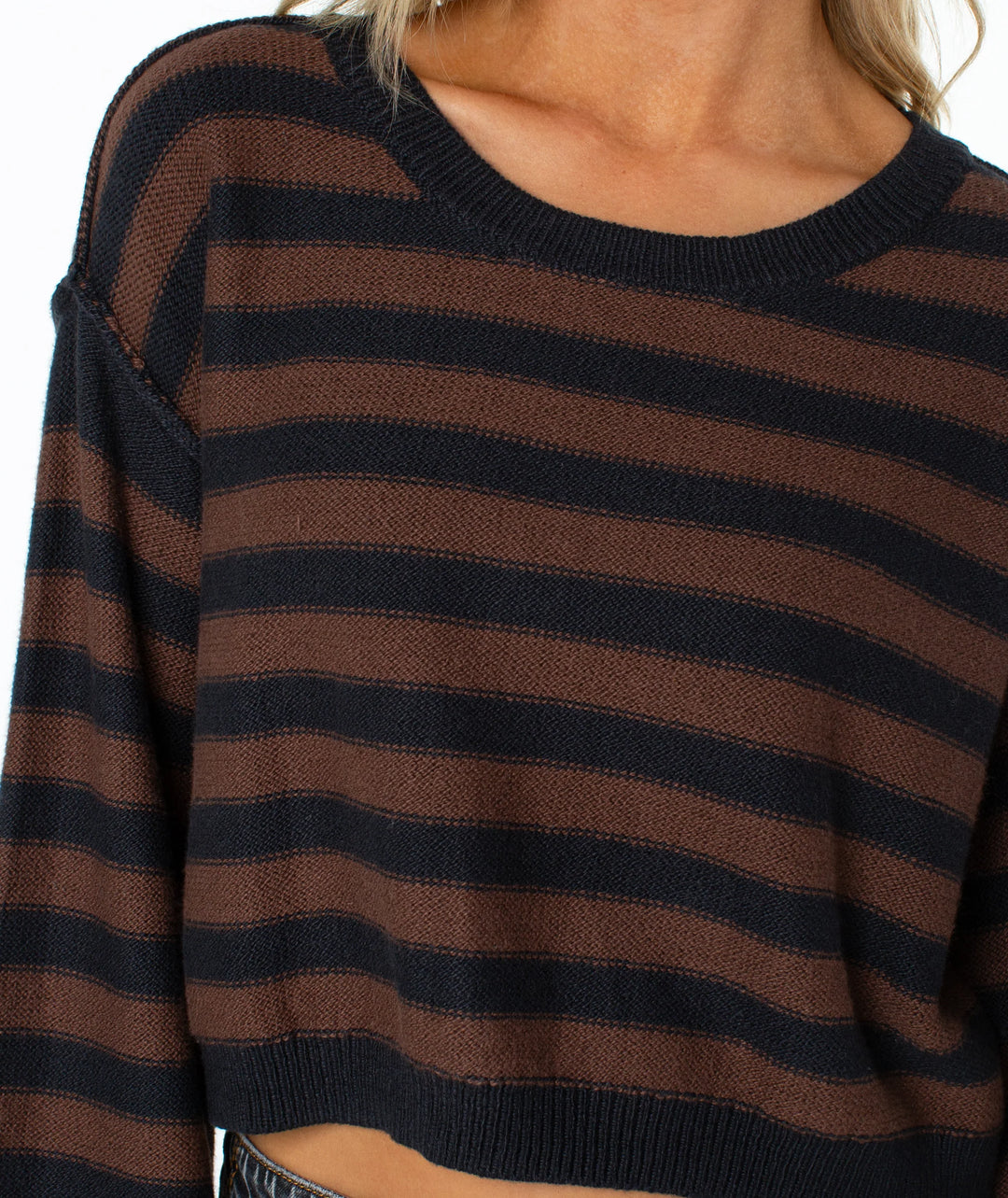 Roxy Women's Swell Season Stripe Sweater - Chestnut Freebird Stripe - Sun Diego Boardshop