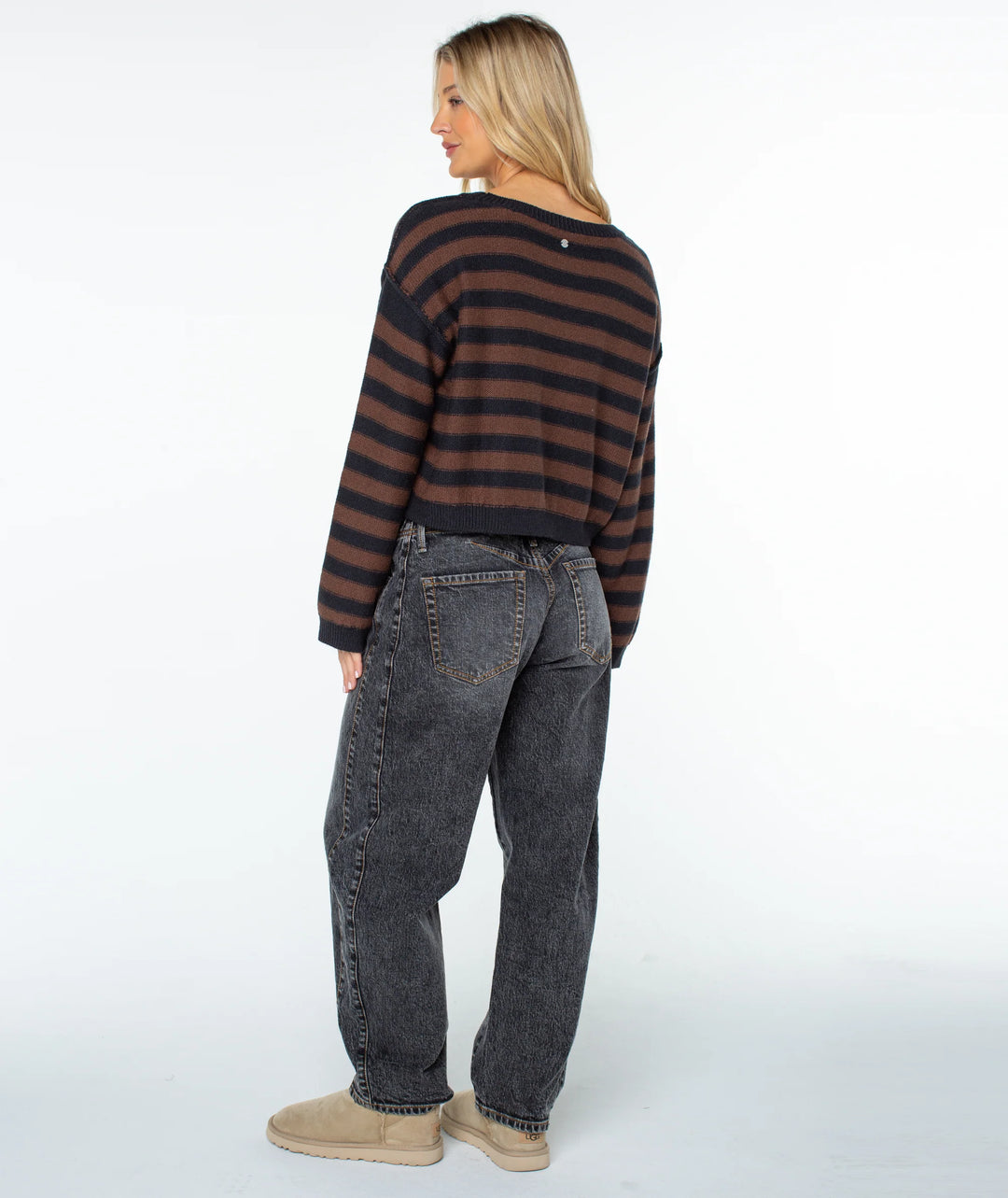 Roxy Women's Swell Season Stripe Sweater - Chestnut Freebird Stripe - Sun Diego Boardshop