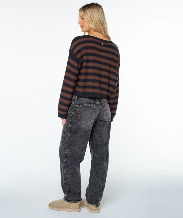 Roxy Women's Swell Season Stripe Sweater - Chestnut Freebird Stripe - Sun Diego Boardshop