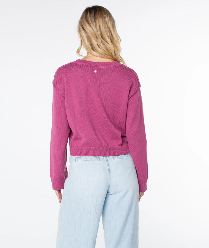 Roxy Women's Swell Season Sweater - Red Violet Palm Tree - Sun Diego Boardshop