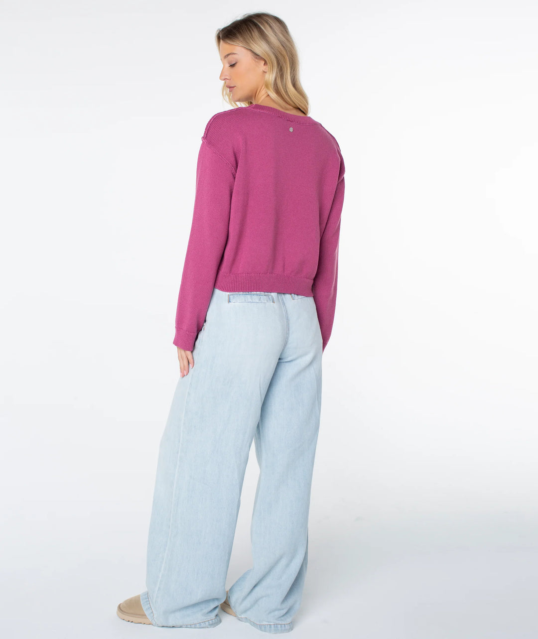 Roxy Women's Swell Season Sweater - Red Violet Palm Tree - Sun Diego Boardshop